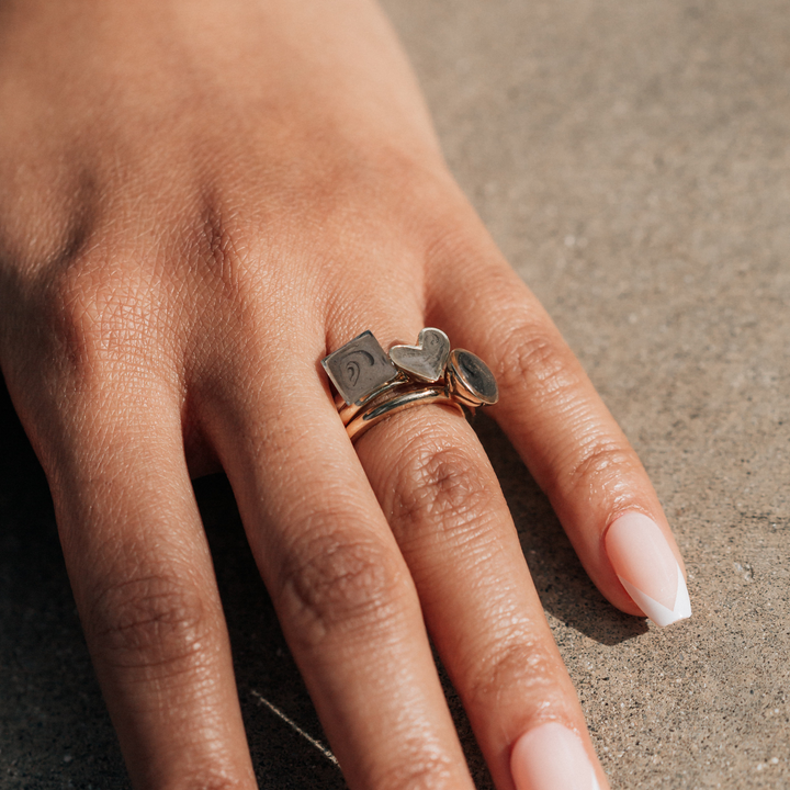 Stacking Set | Three Signature Stackable Band Cremation Rings in 14K Rose Gold