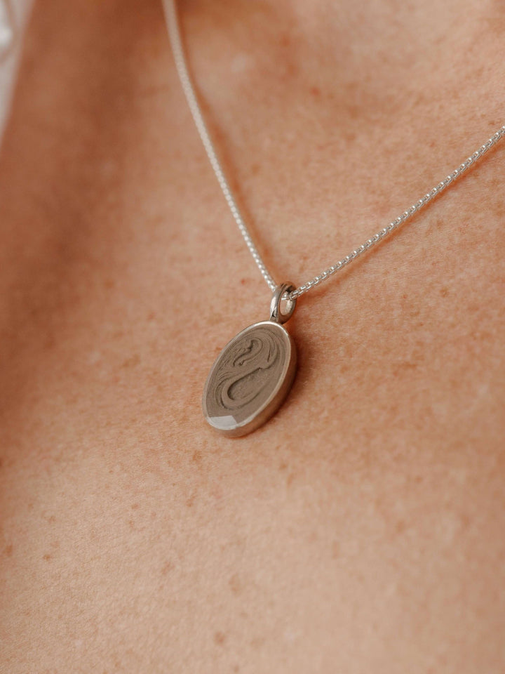 Simple Bail Oval Cremation Necklace in 14K Rose Gold