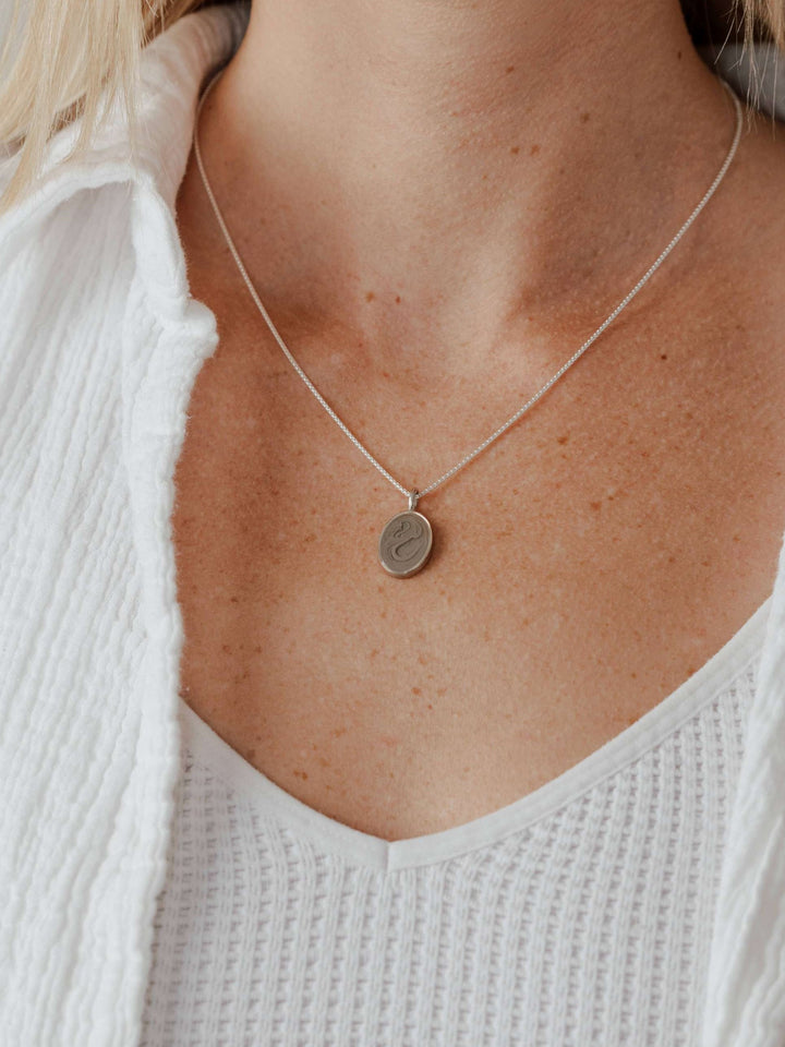 Simple Bail Oval Cremation Necklace in 14K Rose Gold