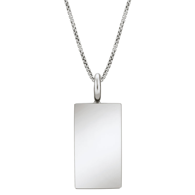 The sterling silver simple bail rectangle men&
