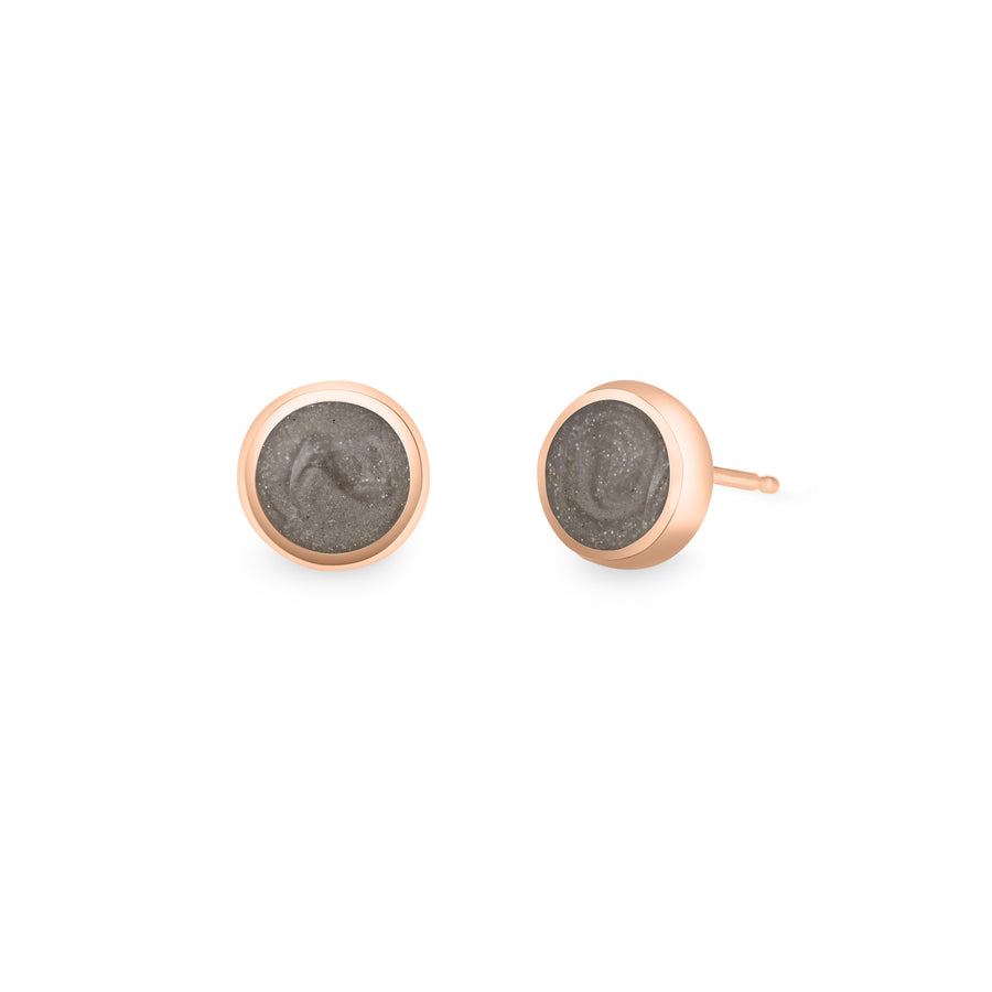 close by me's 14k rose gold circular stud earrings with ashes