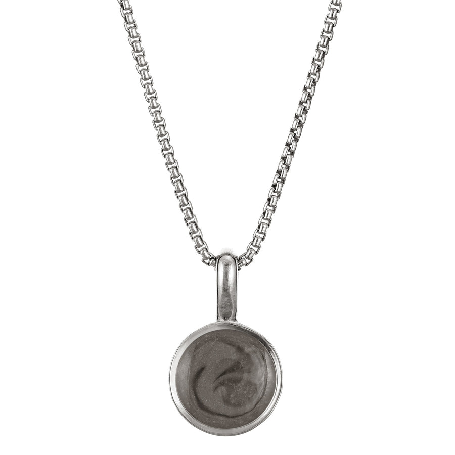 Single Circle Setting Cremation Necklace in Sterling Silver ...