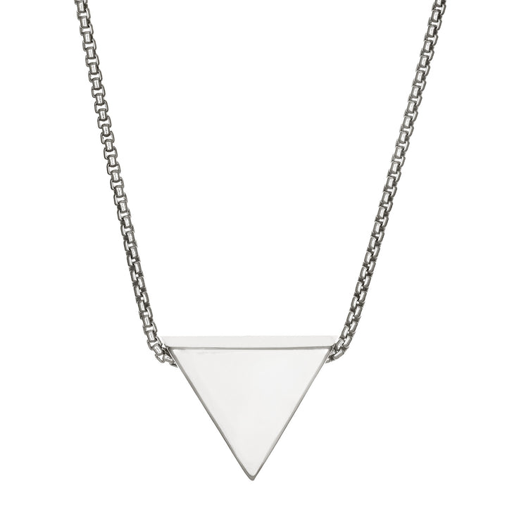 close by me jewelry's Sterling Silver Sliding Triangle Pendant with cremated remains from the back