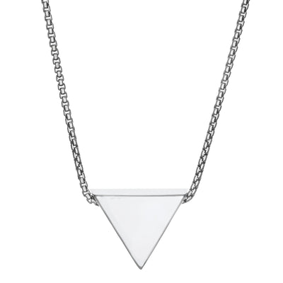 close by me jewelry's 14K White Gold Sliding Triangle Cremation Pendant from the back
