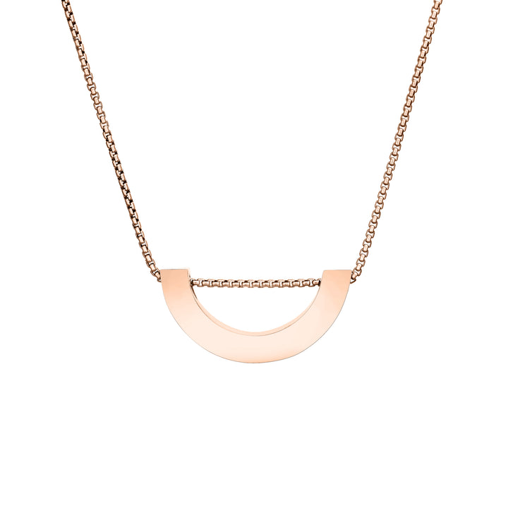 close by me jewelry's sliding "u"-shaped memorial pendant in 14k rose gold from the back