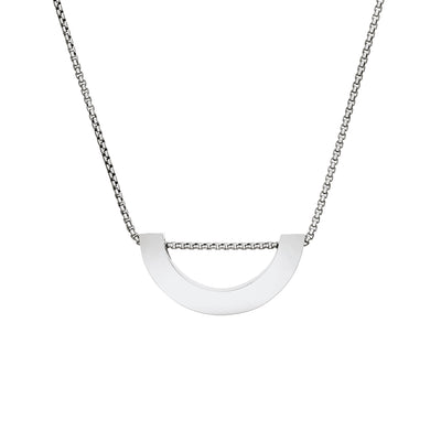 close by me jewelry's sliding "u"-shaped pendant with ashes in sterling silver from the back