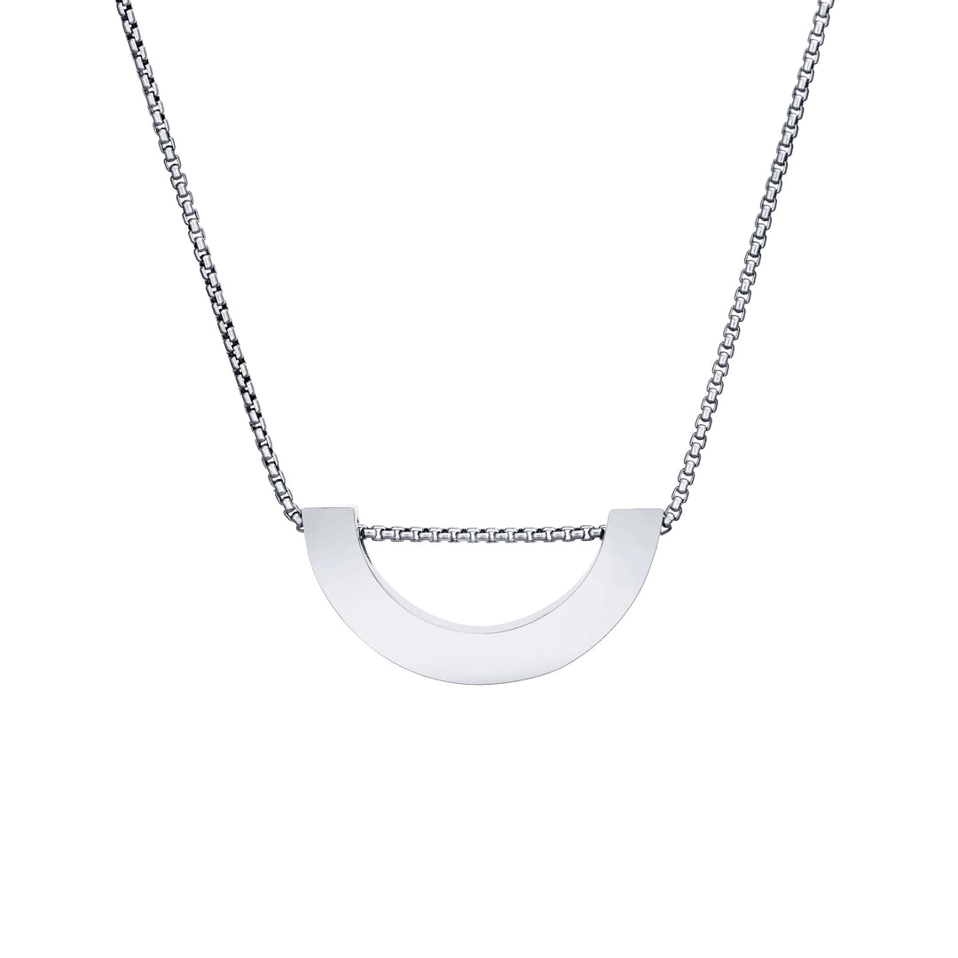 close by me jewelry's sliding "u"-shaped cremated remains pendant in 14k white gold from the back