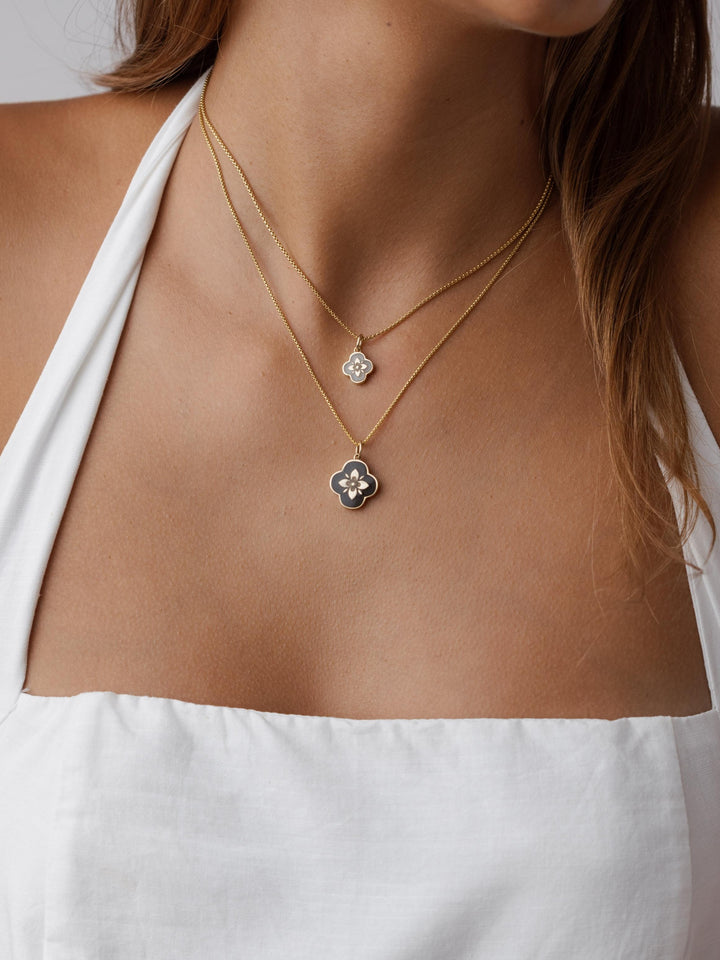 Clover Cremation Necklace in 14K Rose Gold