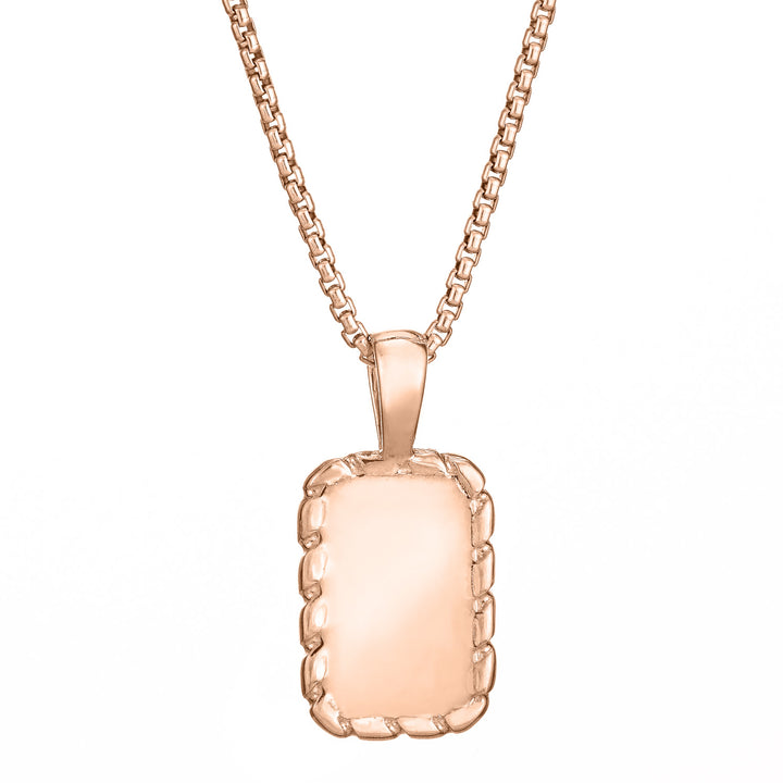 The 14K Rose Gold Small Cable Memorial Pendant designed by close by me from the back