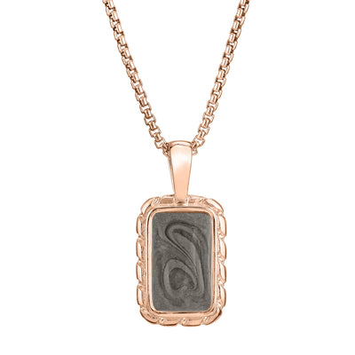 The 14K Rose Gold Small Cable Memorial Pendant designed by close by me from the front