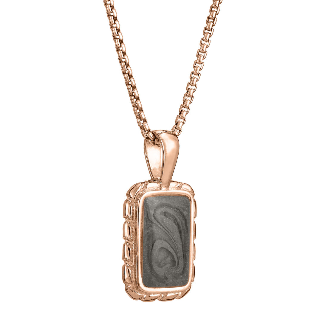 The 14K Rose Gold Small Cable Memorial Pendant designed by close by me from the side