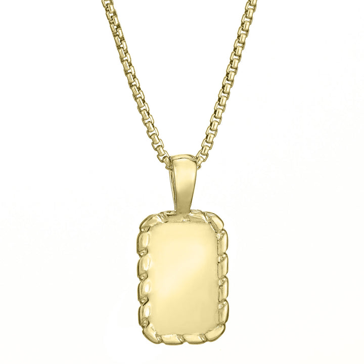 The 14K Yellow Gold Small Cable Cremains Necklace designed by close by me from the back
