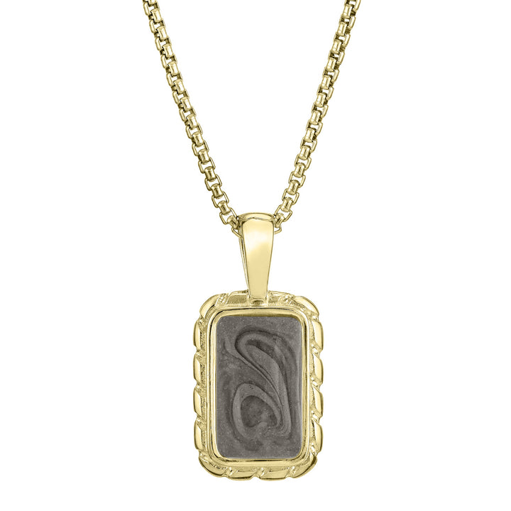 The 14K Yellow Gold Small Cable Cremains Necklace designed by close by me from the front