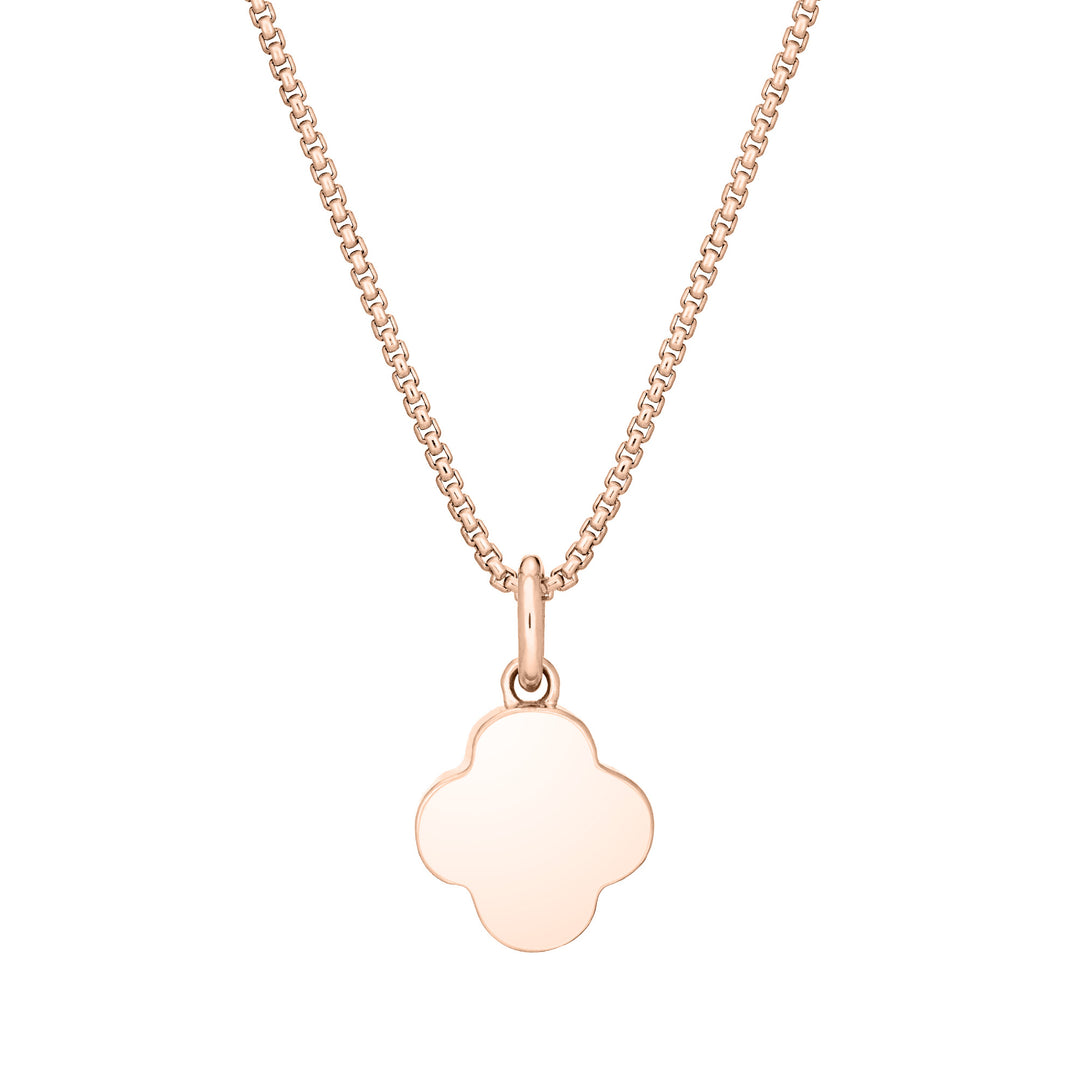 Clover Cremation Necklace in 14K Rose Gold
