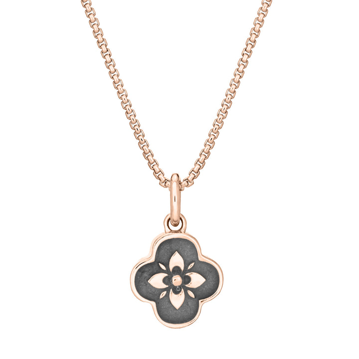 Clover Cremation Necklace in 14K Rose Gold