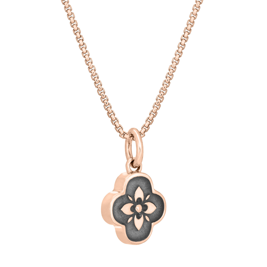Clover Cremation Necklace in 14K Rose Gold