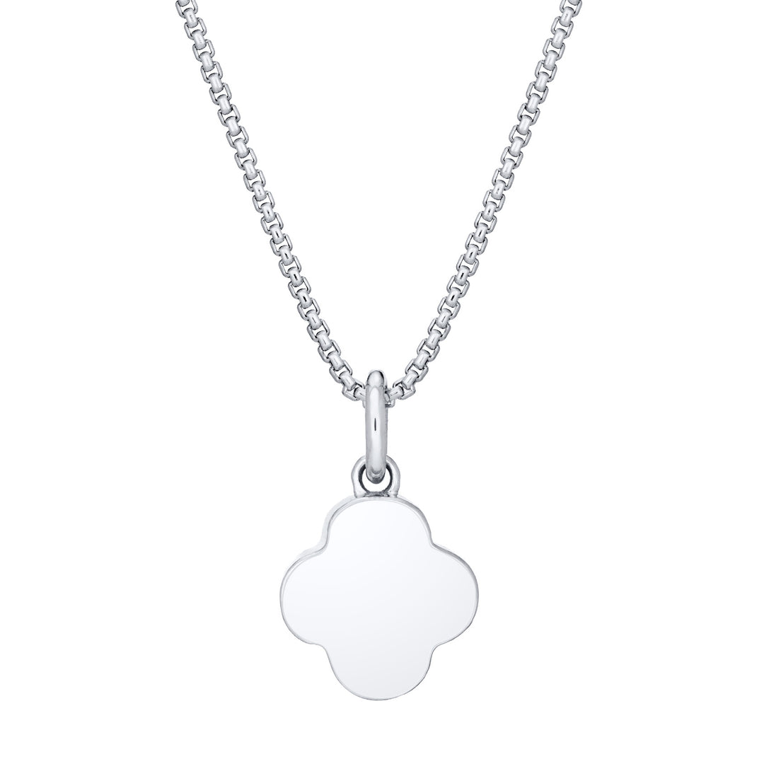 Clover Cremation Necklace in 14K White Gold