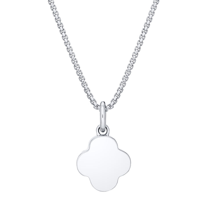 Clover Cremation Necklace in 14K White Gold