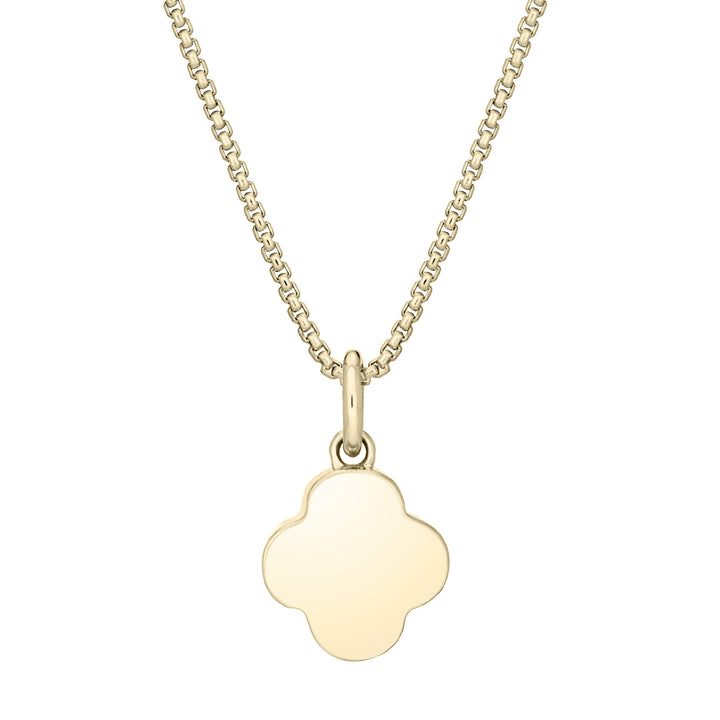 Clover Cremation Necklace in 14K Yellow Gold