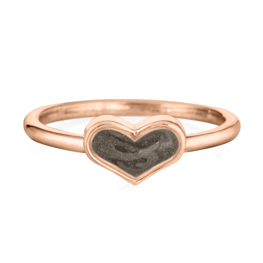 Small Heart Stacking Cremation Ring in 14K Rose Gold
