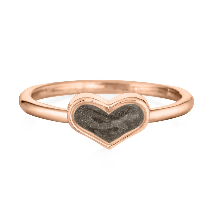 Small Heart Stacking Cremation Ring in 14K Rose Gold