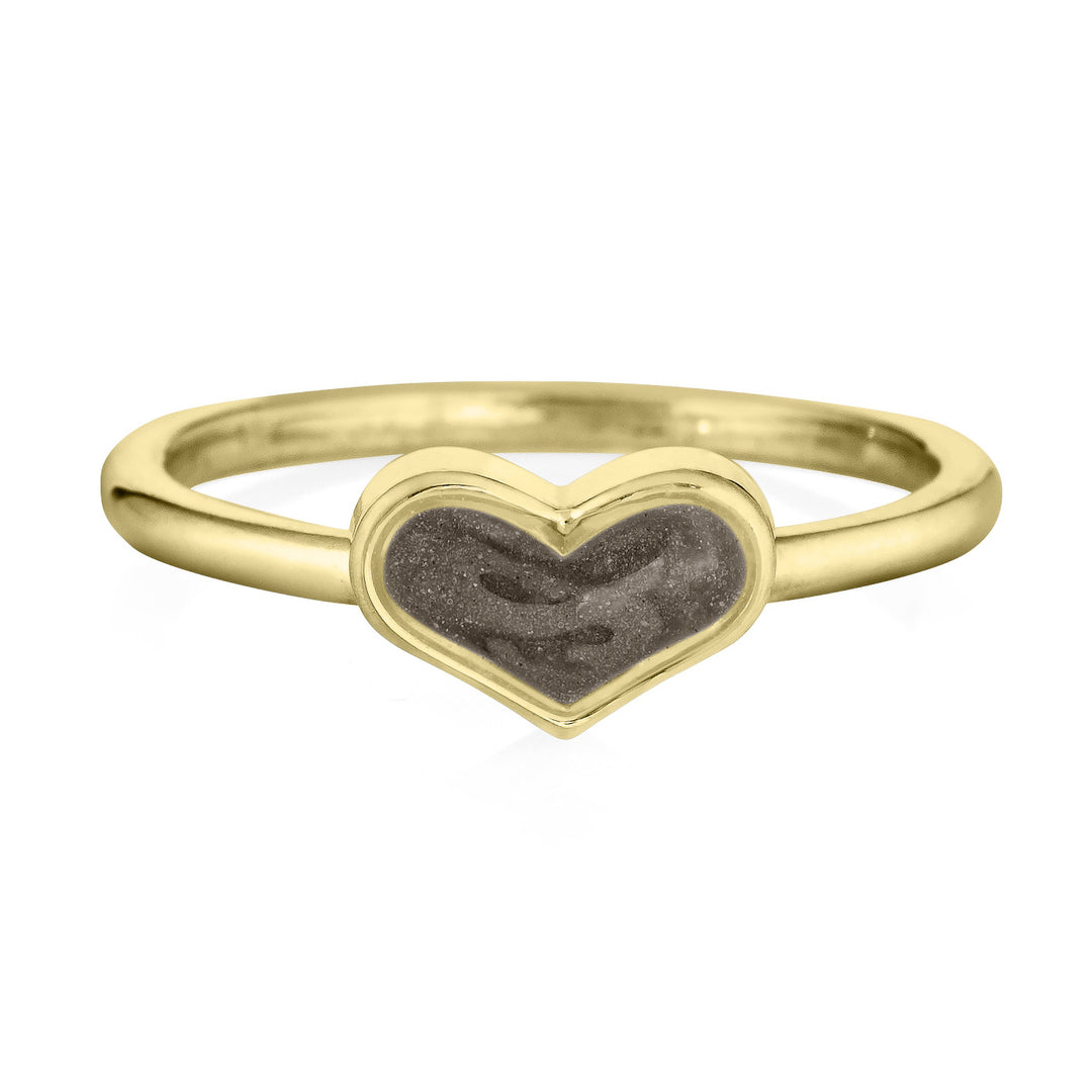 Small Heart Stacking Cremation Ring in 14K Yellow Gold