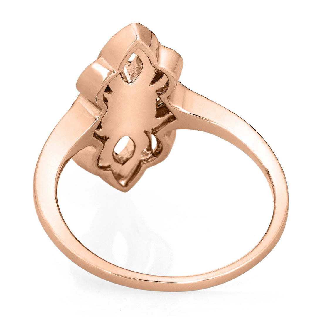 WWII Cremation Ring in 14K Rose Gold with Diamonds