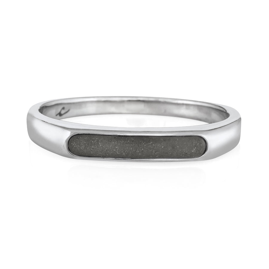 The front of close by me jewelry's ashes ring design the smooth band ring in 14k white gold