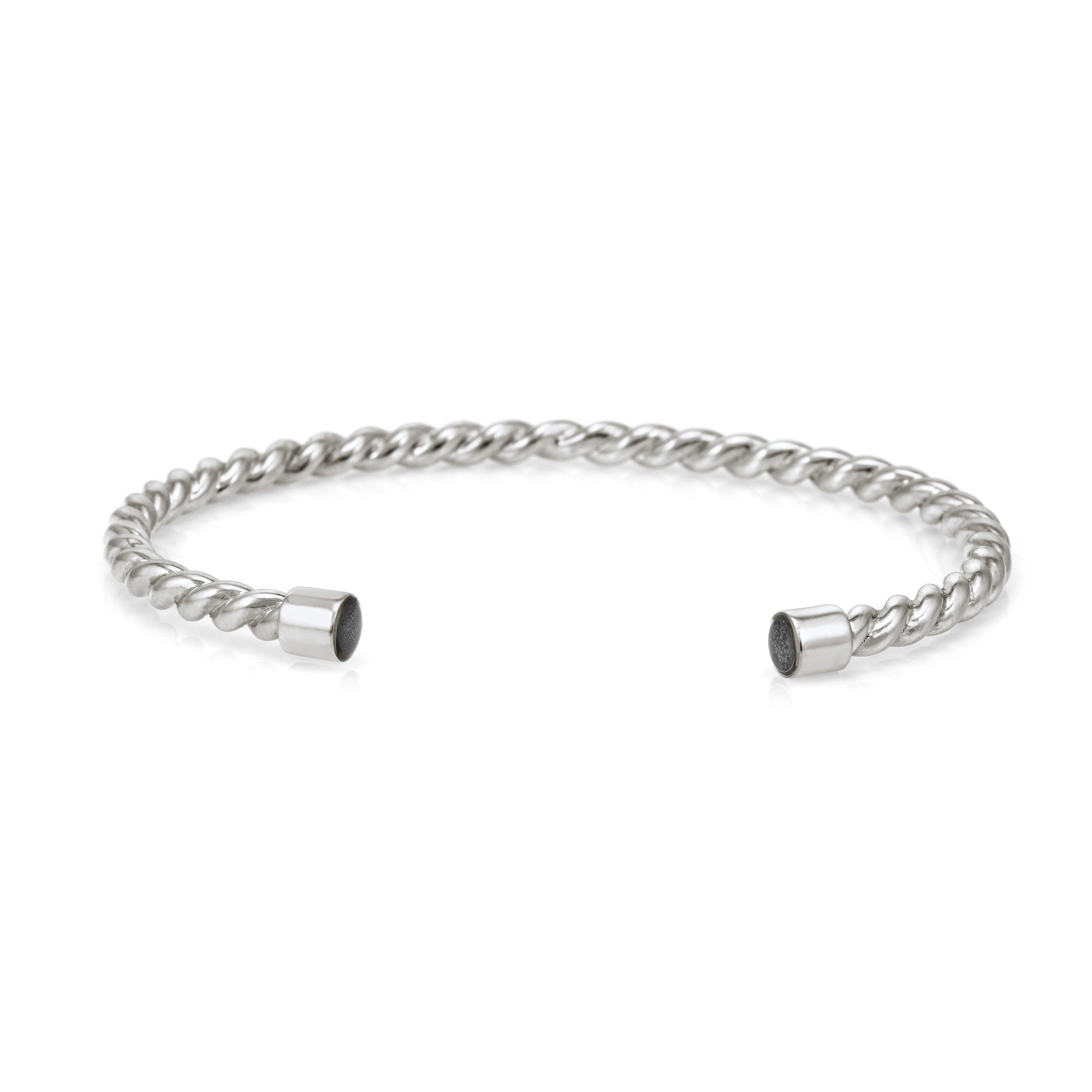Personalized Mens Cremation Bracelet For Ashes Silver Plated