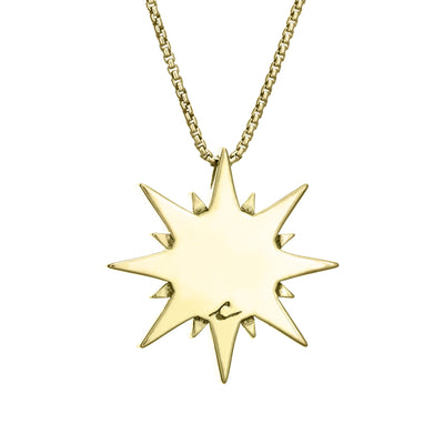 The Sun Cremation Pendant in 14K Yellow Gold by close by me from the back