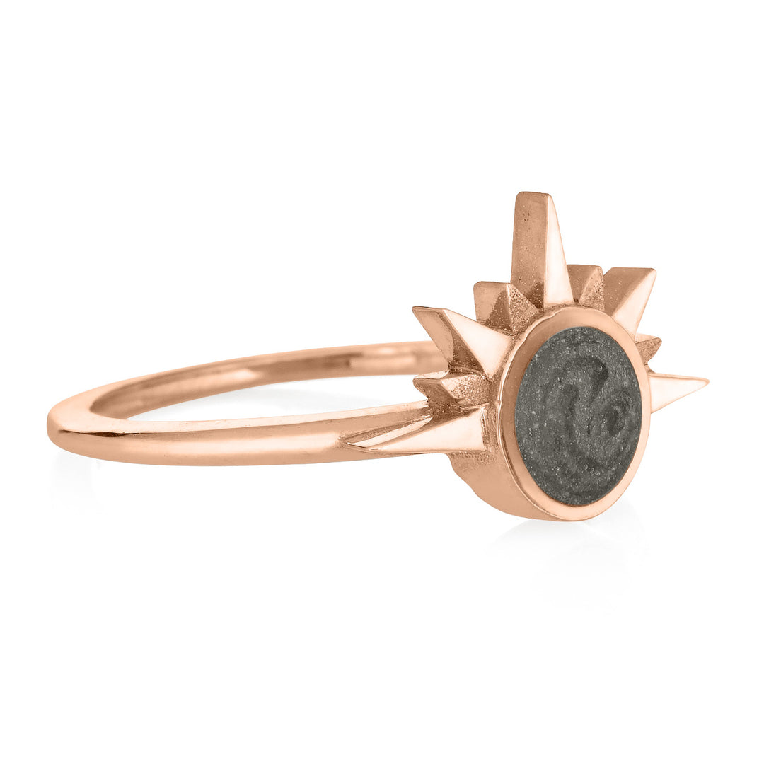 Sunrise Cremation Ring in 14K Rose Gold