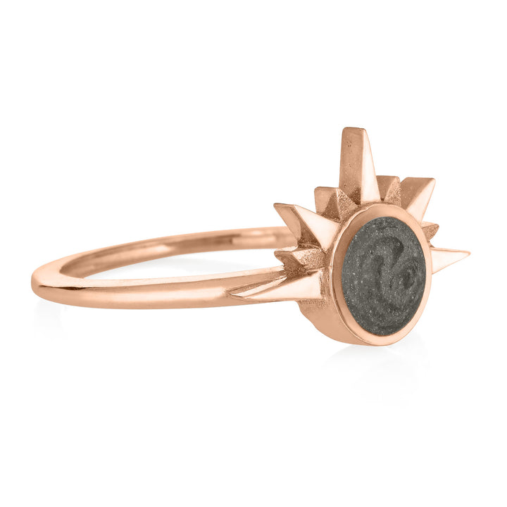 Sunrise Cremation Ring in 14K Rose Gold