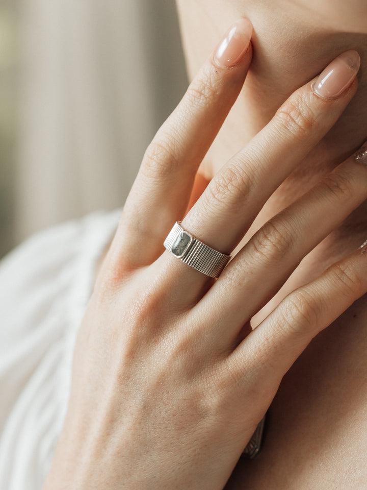 Tessa Cremation Ring in 14K White Gold
