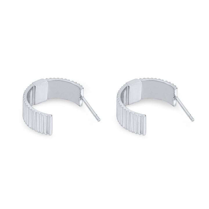 Tessa Open Hoop Cremation Earrings in 14K White Gold