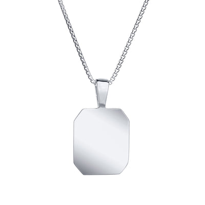 Close-up back view of Close By Me's Tessa Cremation Pendant in 14K White Gold, set against a solid white background.