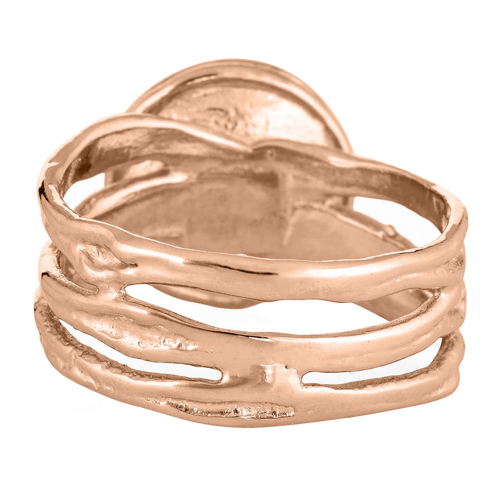 Textured Band Cremation Ring in 14K Rose Gold