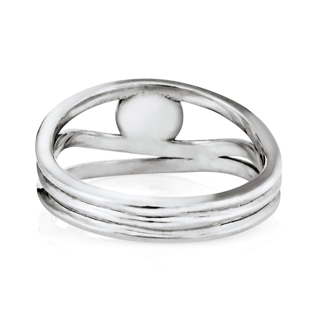 Three Band Cremation Ring in 14K White Gold