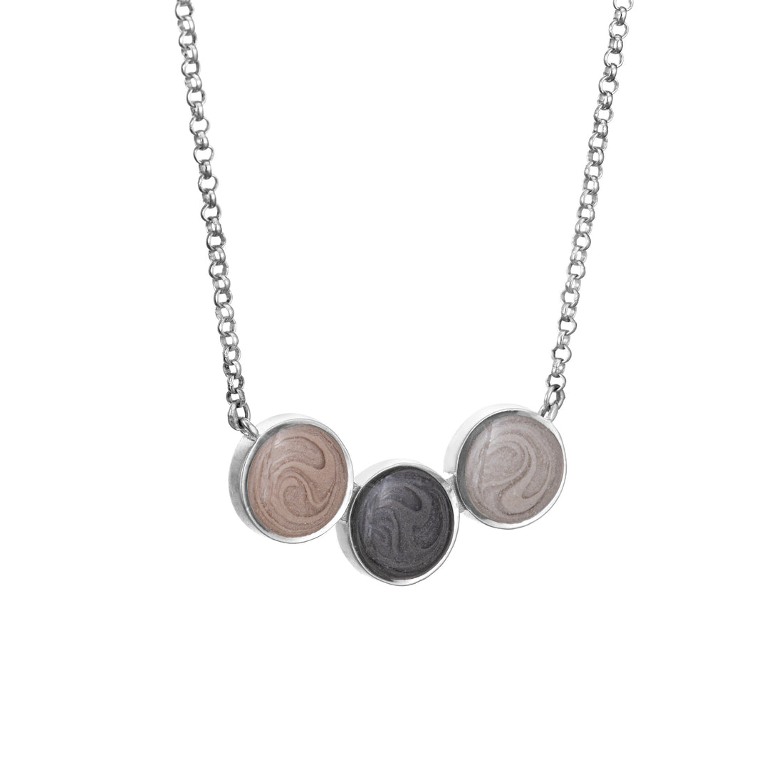 close by me jewelry's Sterling Silver Three Setting Chevron Cremation Necklace from the side