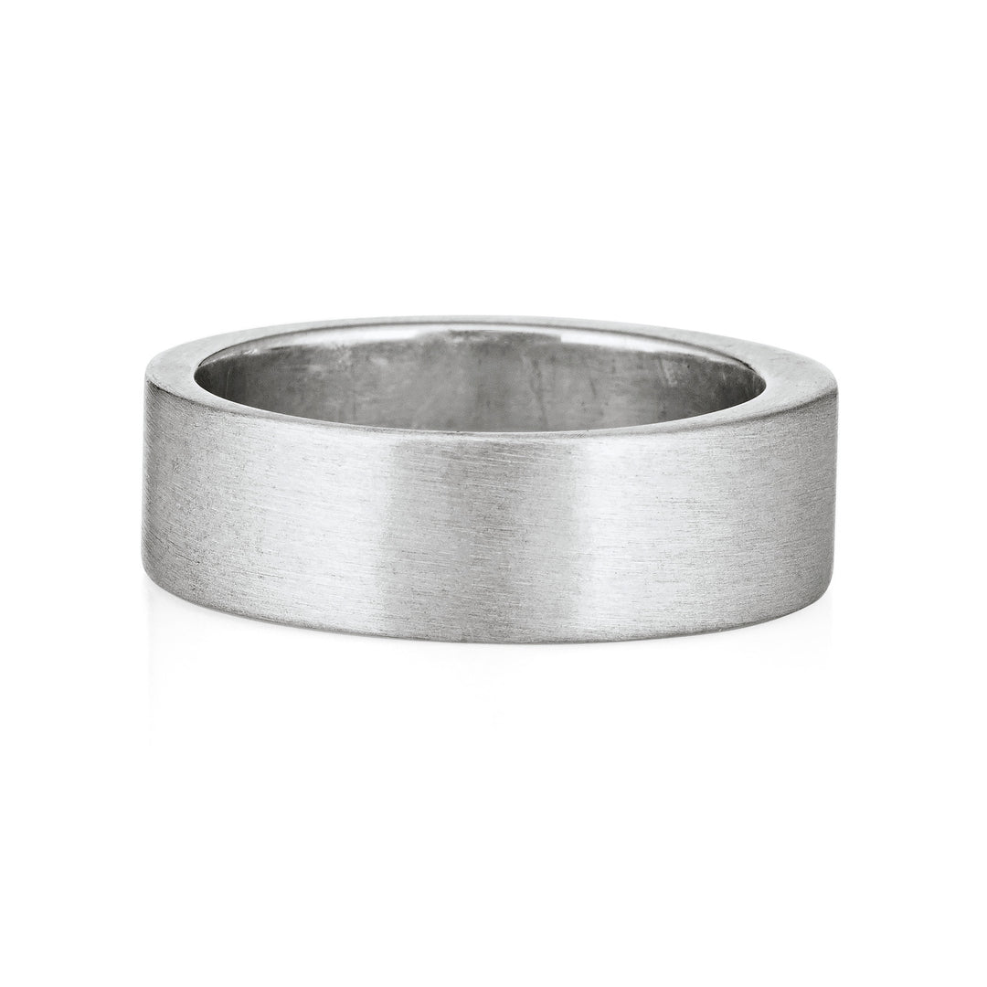 Three Setting Classic Band Cremation Ring in 14K White Gold