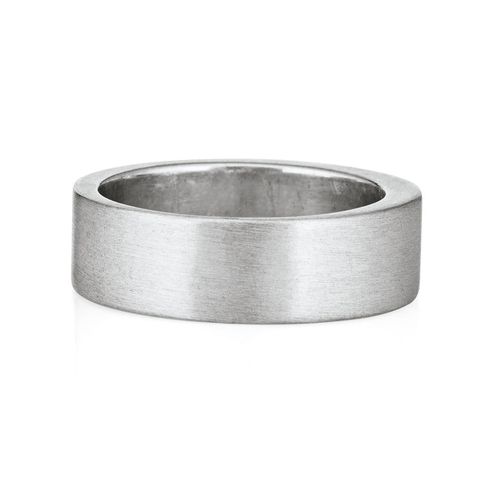 Three Setting Classic Band Cremation Ring in 14K White Gold