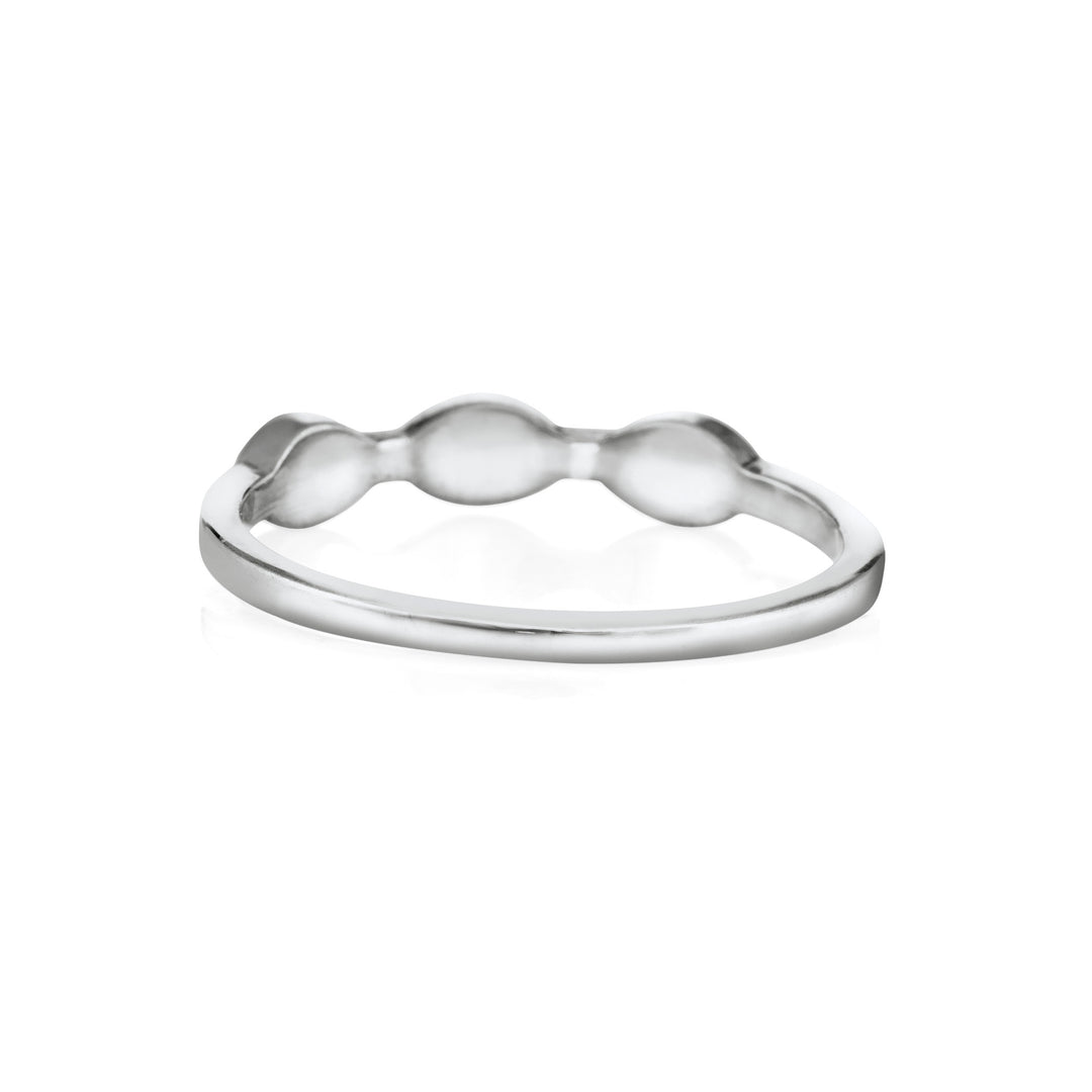 Three Setting Cremation Ring in 14K White Gold