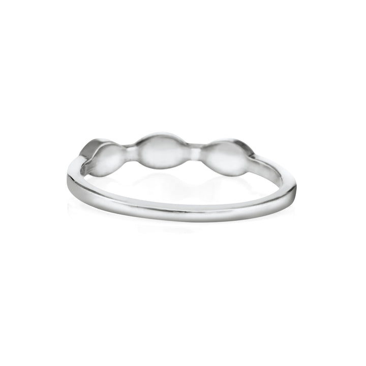 Three Setting Cremation Ring in 14K White Gold