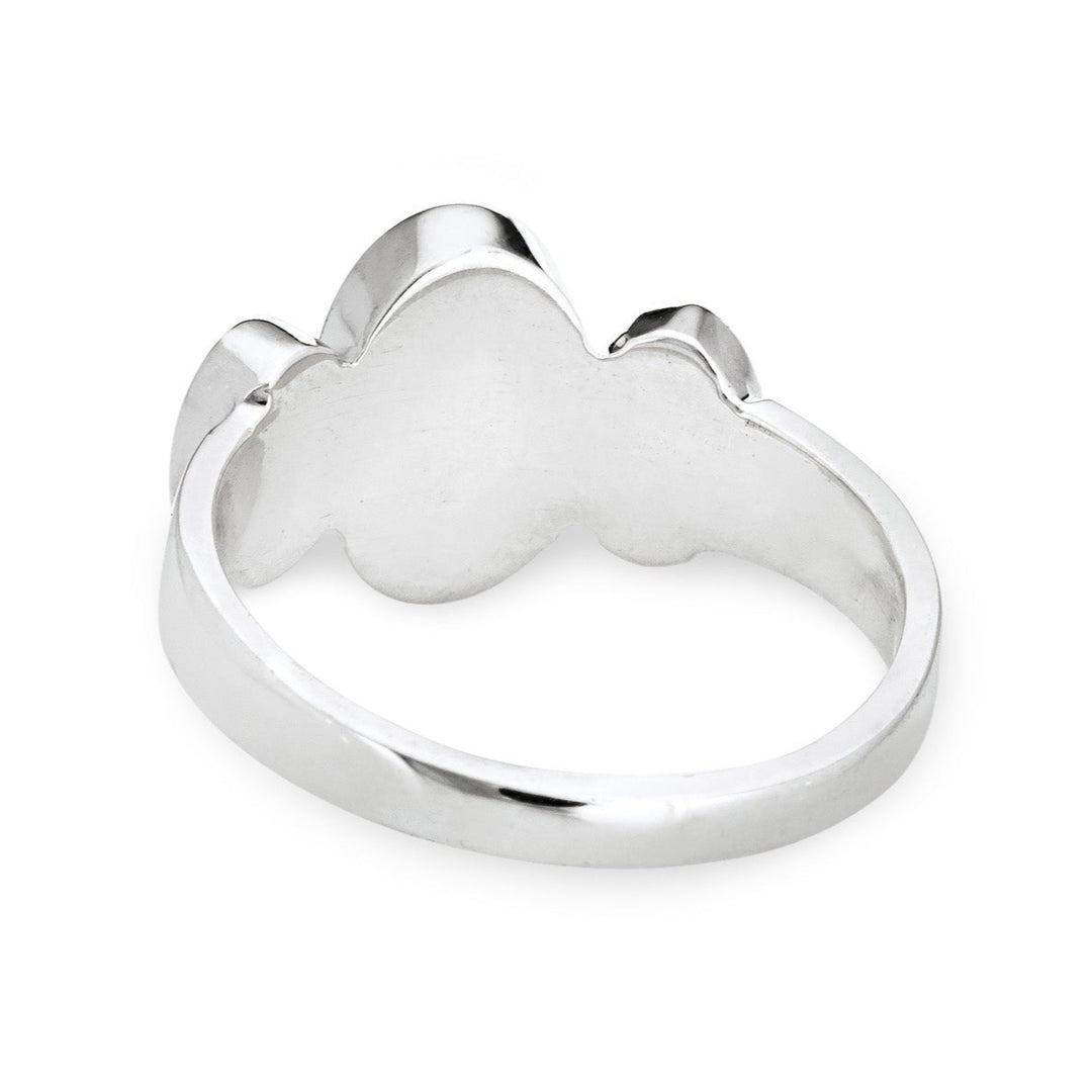 Triple Oval Cremation Ring in 14K White Gold