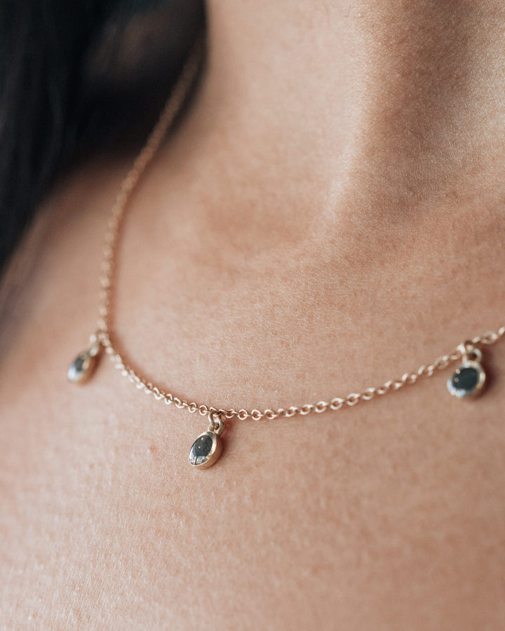 Drop Cremation Necklace in 14K Rose Gold