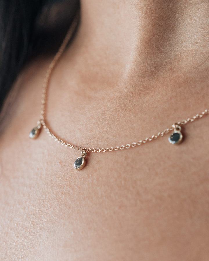Drop Cremation Necklace in 14K White Gold