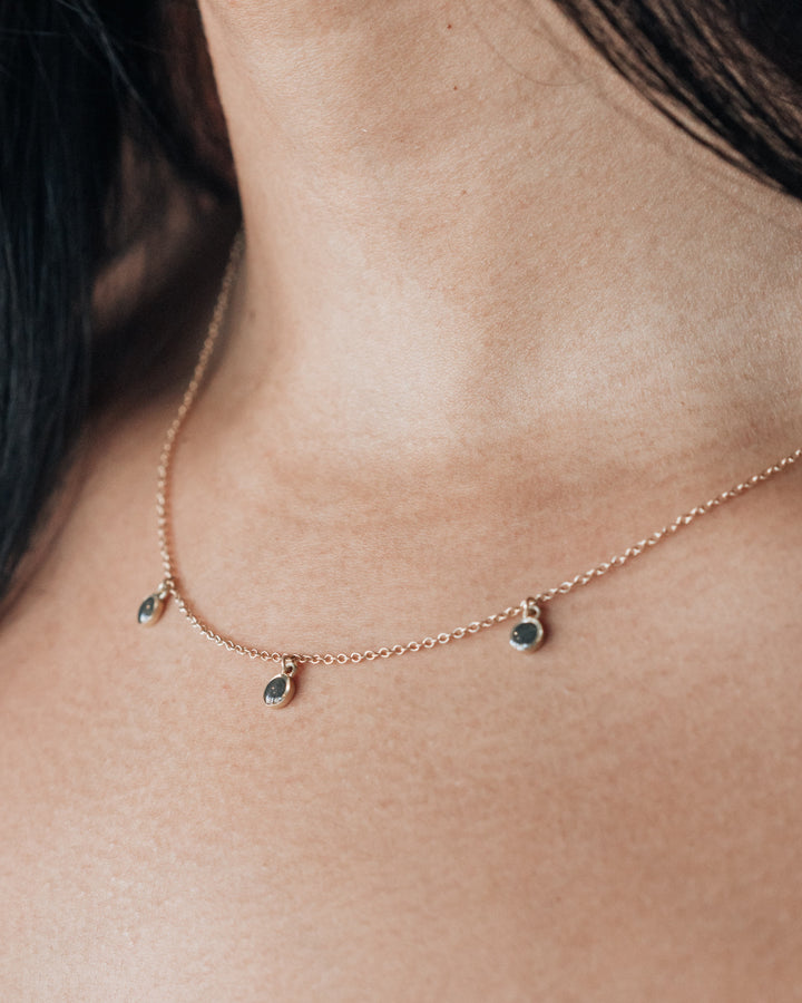 Drop Cremation Necklace in 14K Rose Gold