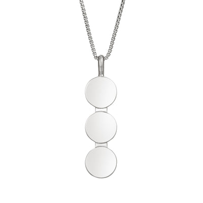 The Triple Setting Circle Ashes Necklace designed in Sterling Silver by close by me jewelry from the back