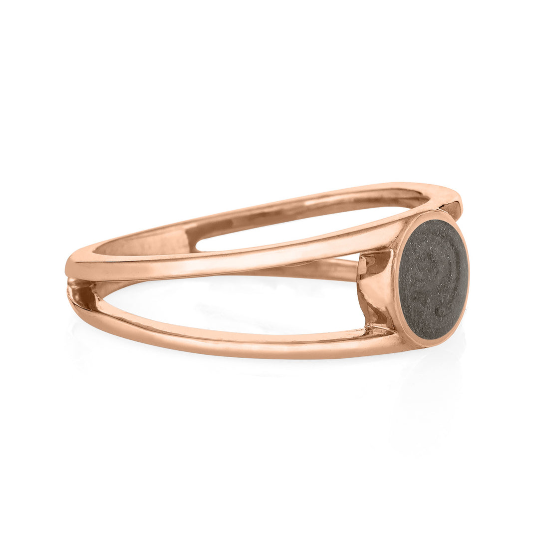Twin Band Cremation Ring in 14K Rose Gold