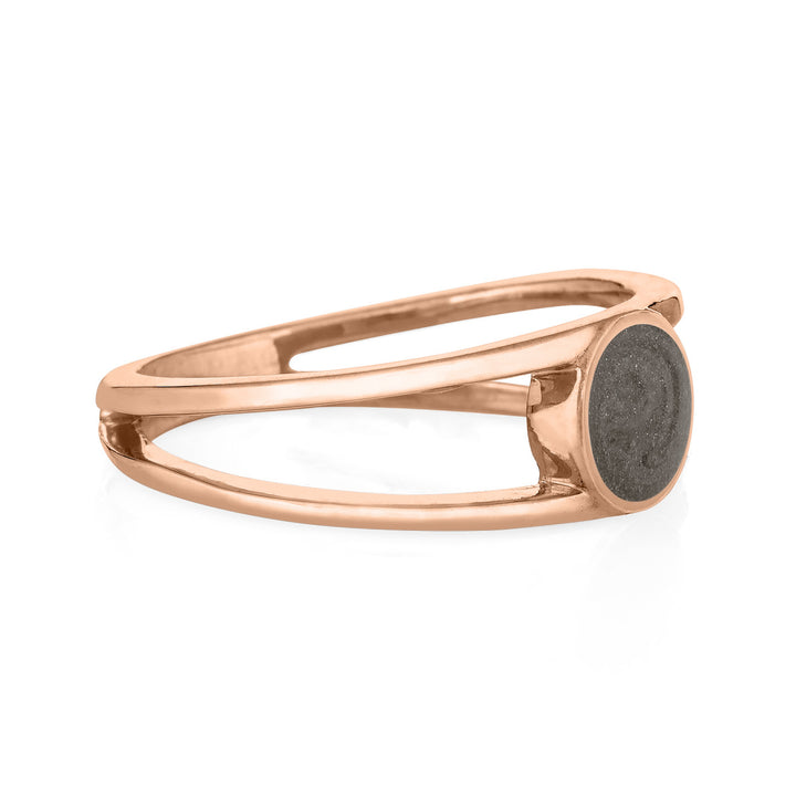 Twin Band Cremation Ring in 14K Rose Gold