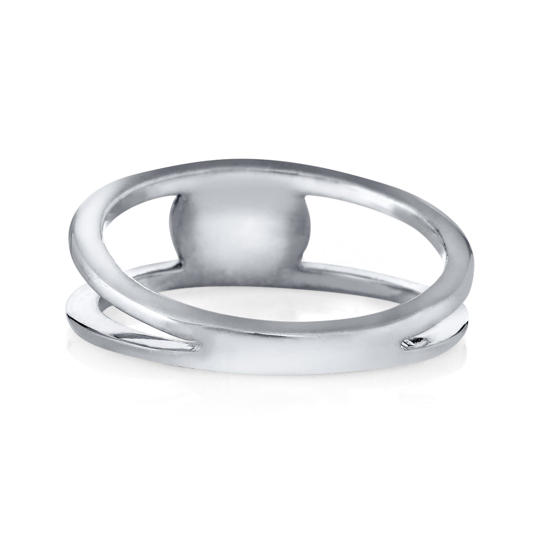 Twin Band Cremation Ring in 14K White Gold